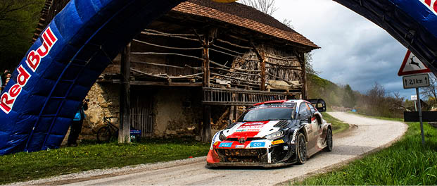 Kalle Rovanper (FIN) and Jonne Halttunen (FIN) Of team TOYOTA GAZOO RACING WRT are performing during World Rally Championship Croatia in Zagreb, Croatia on April.24, 2022 // Jaanus Ree / Red Bull Content Pool // SI202204240099 // Usage for editorial use only // 