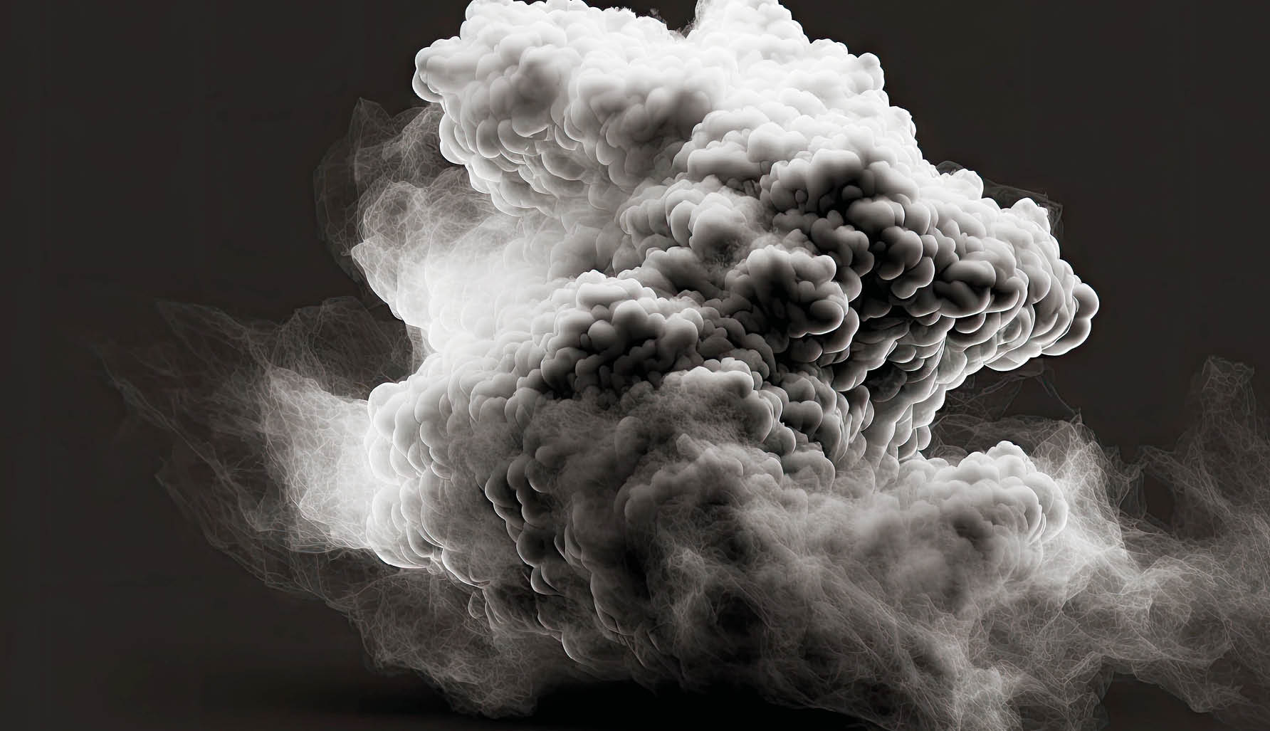 thick white smoke or vapour cloud effect on black background 3d render digital illustration